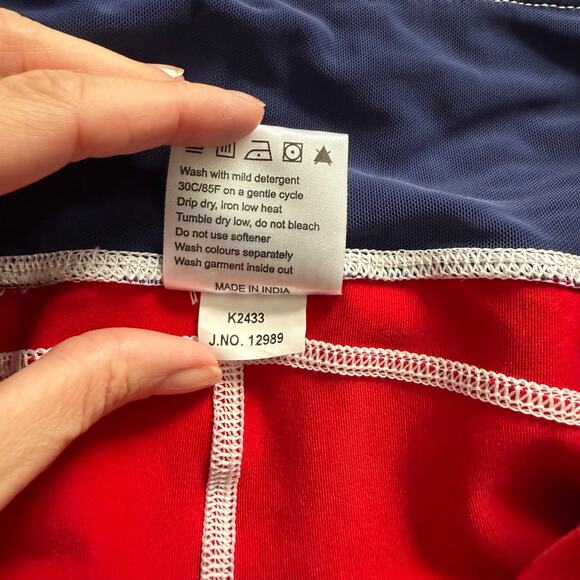 Dover Saddlery Riding Pants Women’s Size XL Red/Blue Equestrian Full Seat Mesh - Picture 3 of 7